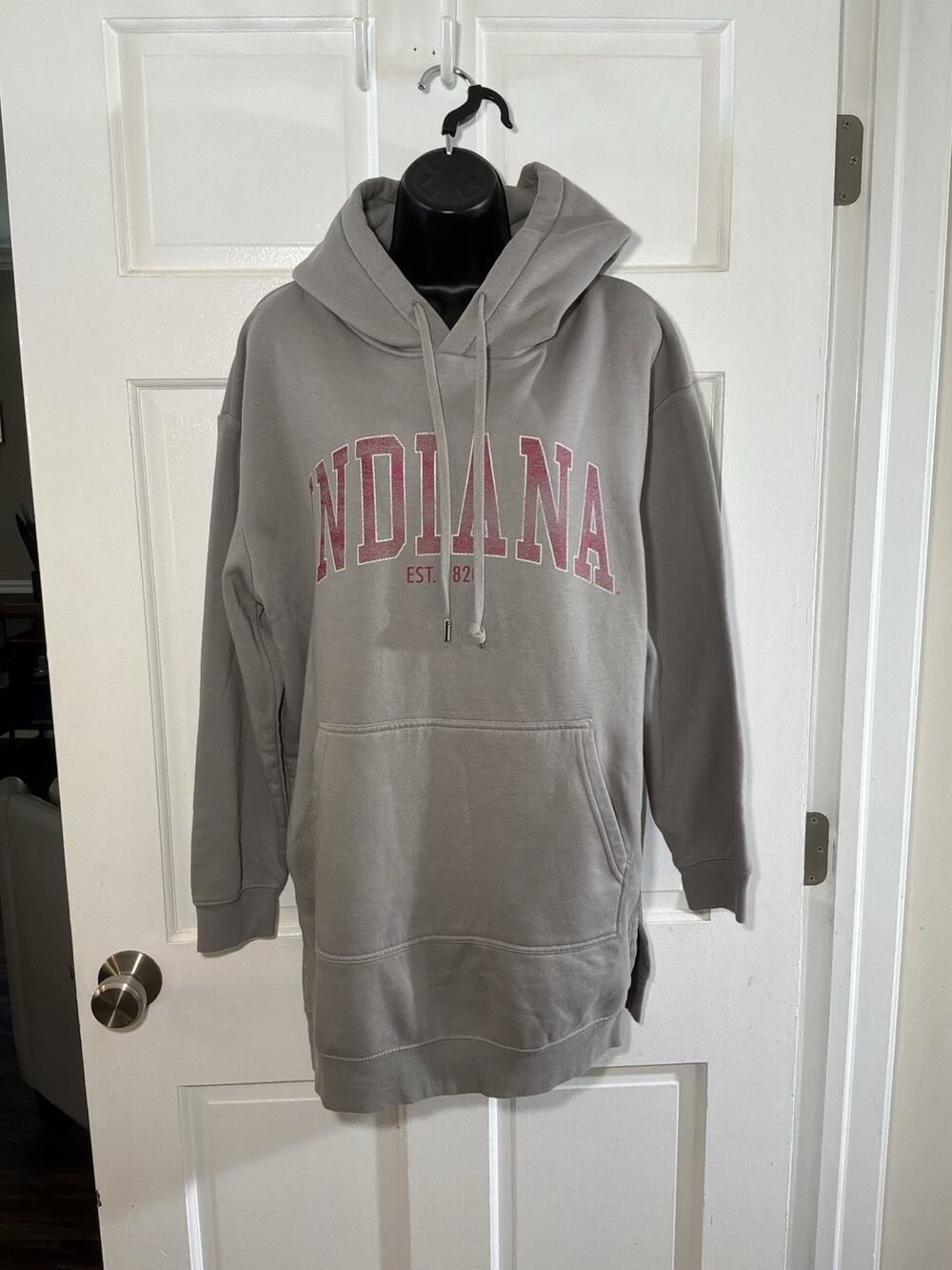 Gameday Couture Indiana Women’s M Gray Oversized Hoodie Sweatshirt Tunic